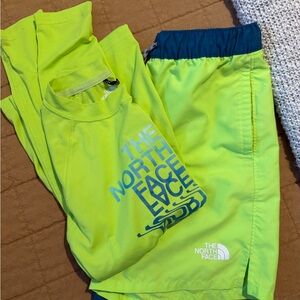 The North Face Neon/Navy Lime Two-Piece Swim Set (L)